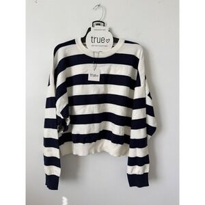 Women's True Sweater Set – Blue & White Stripe – Size Medium – NWT